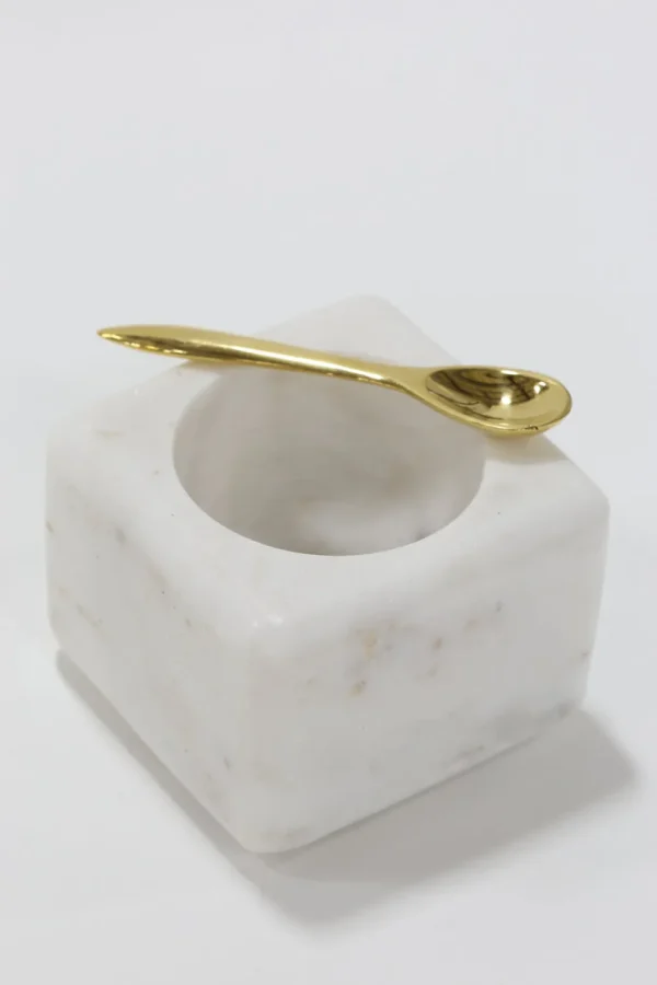 Inspire Me! Home Decor Marble Spice Bowl W/ Gold Spoon