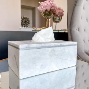 Inspire Me! Home Decor Marble Tissue Cover (2 Colors) Gold