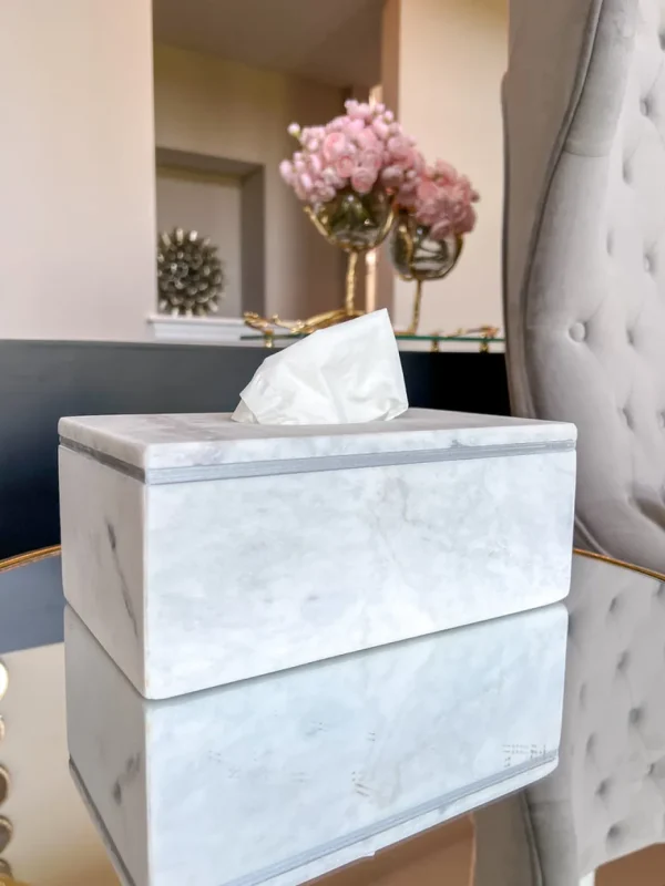 Inspire Me! Home Decor Marble Tissue Cover (2 Colors) Gold