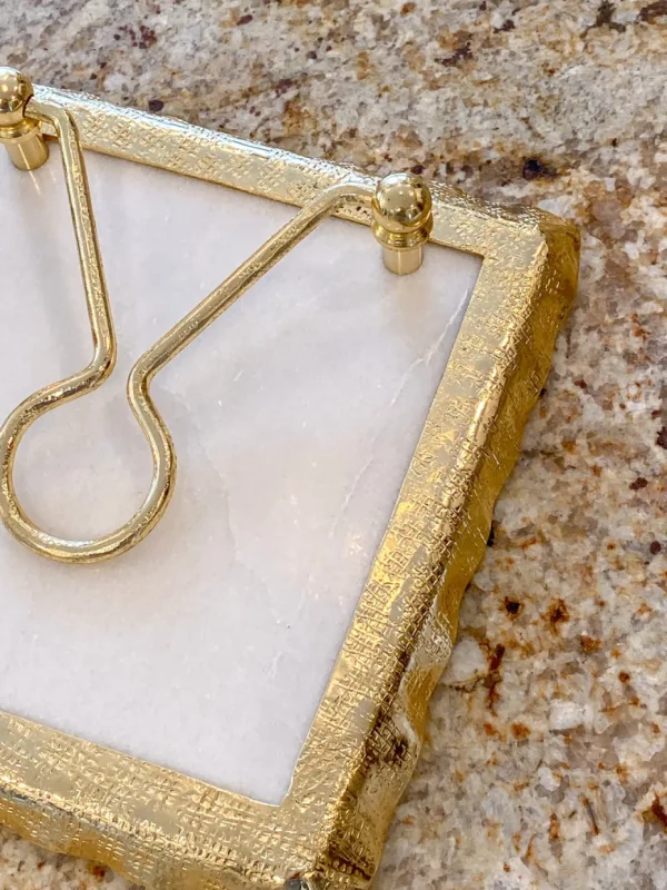 Inspire Me! Home Decor Marble Napkin Holder With Gold Detailing