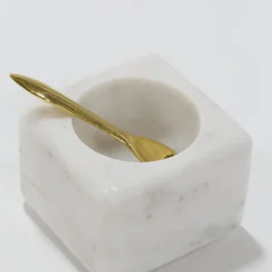 Inspire Me! Home Decor Marble Spice Bowl W/ Gold Spoon