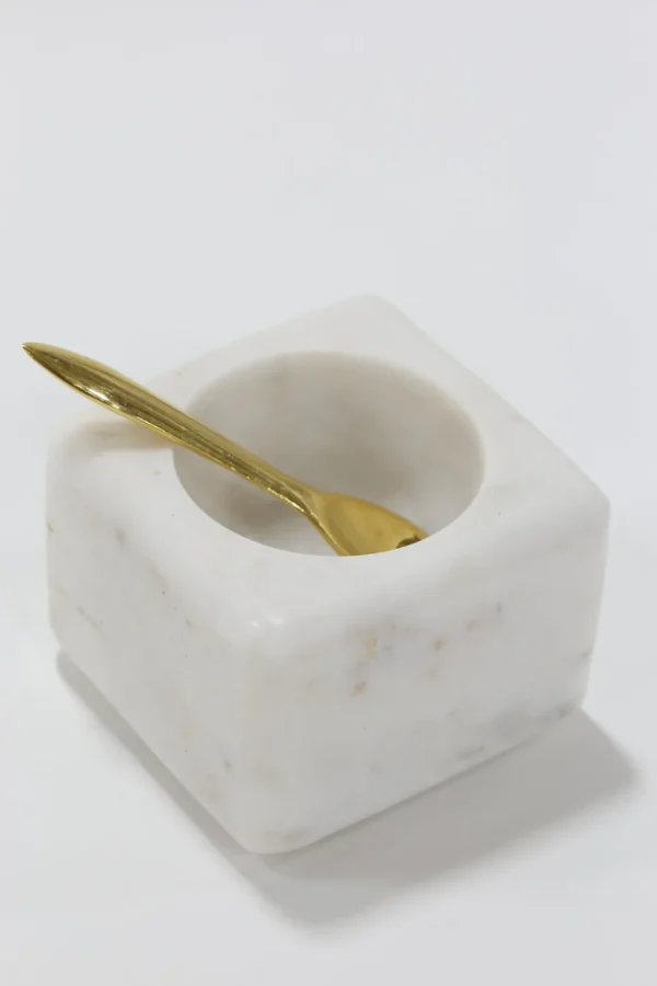 Inspire Me! Home Decor Marble Spice Bowl W/ Gold Spoon