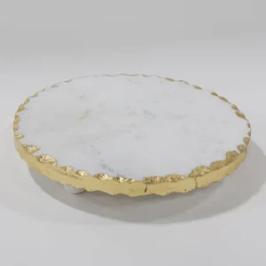 Inspire Me! Home Decor Marble Trivet With Textured Gold Edge