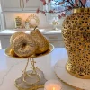 Inspire Me! Home Decor Matte Gold Large Ceramic Hammered Fruits (2 Styles)