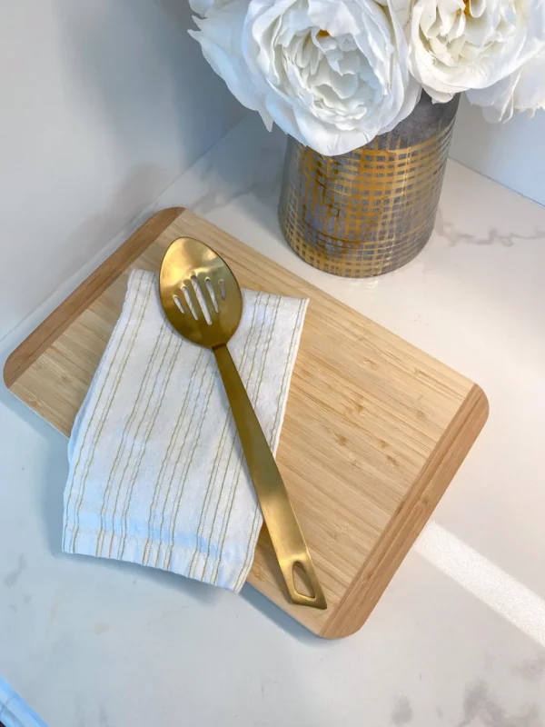 Inspire Me! Home Decor Matte Gold Slotted Serving Spoon