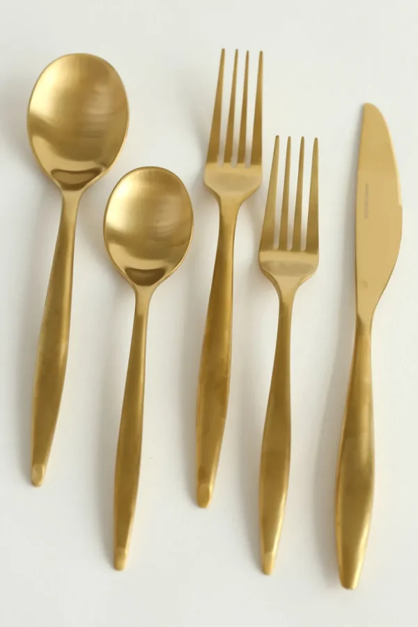 Inspire Me! Home Decor Matte Gold Flatware Set (4 Place Settings)