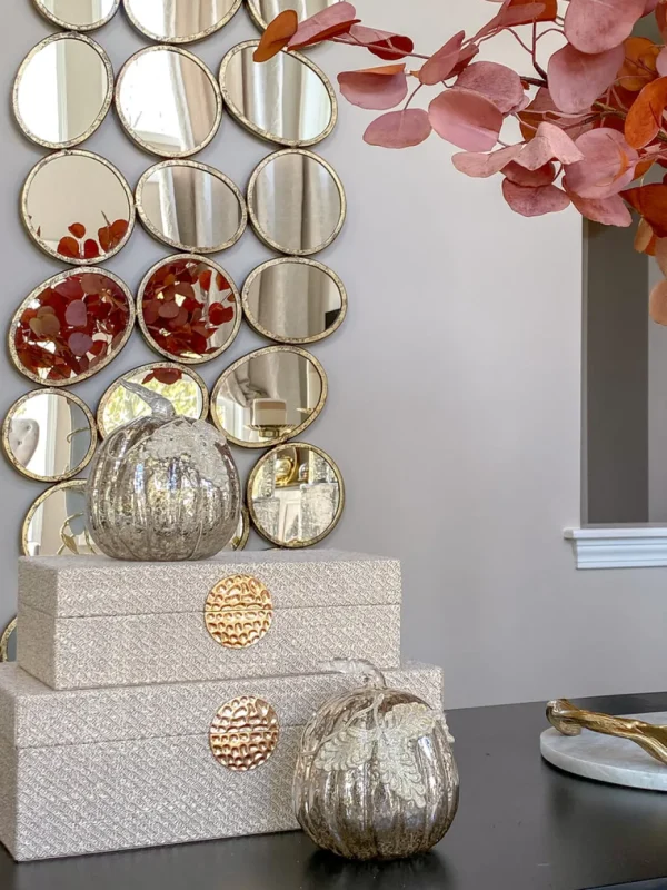Inspire Me! Home Decor Mercury Glass Pumpkin Silver