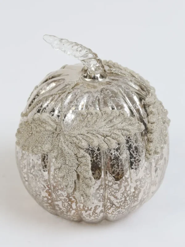 Inspire Me! Home Decor Mercury Glass Pumpkin Silver