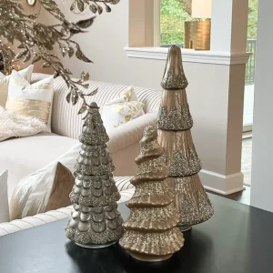 Inspire Me! Home Decor Mercury Glass Tree With Bead And Glitter Detail