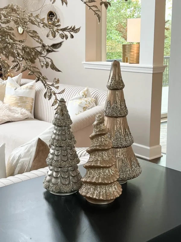 Inspire Me! Home Decor Mercury Glass Tree With Bead And Glitter Detail