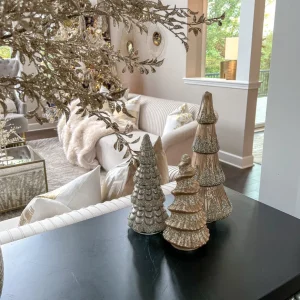 Inspire Me! Home Decor Mercury Glass Tree With Bead And Glitter Detail