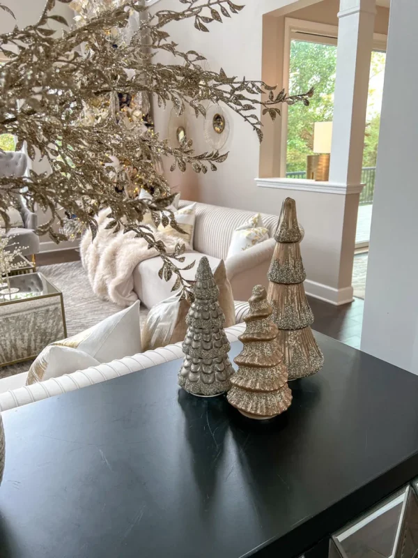 Inspire Me! Home Decor Mercury Glass Tree With Bead And Glitter Detail