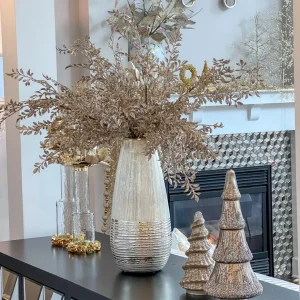 Inspire Me! Home Decor Mercury Glass Tree With Bead And Glitter Detail