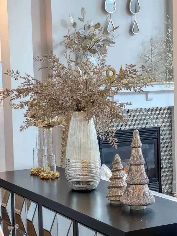 Inspire Me! Home Decor Mercury Glass Tree With Bead And Glitter Detail