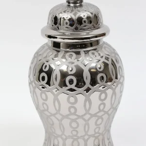 Inspire Me! Home Decor Mini Silver Patterned Ginger Jar