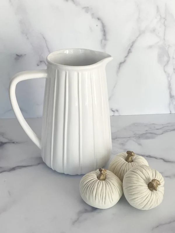 Inspire Me! Home Decor Mini Cream Velvet Decorative Pumpkin