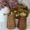 Inspire Me! Home Decor Modern Wood Salt And Pepper Mills With Gold Handles