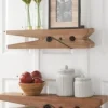 Inspire Me! Home Decor Natural Wood Clothespin Shelves (2 Sizes)