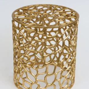 Inspire Me! Home Decor Openwork Coral Gold Sidetables (Set Of 2)