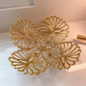 Inspire Me! Home Decor Openwork Gold Floral Bowl