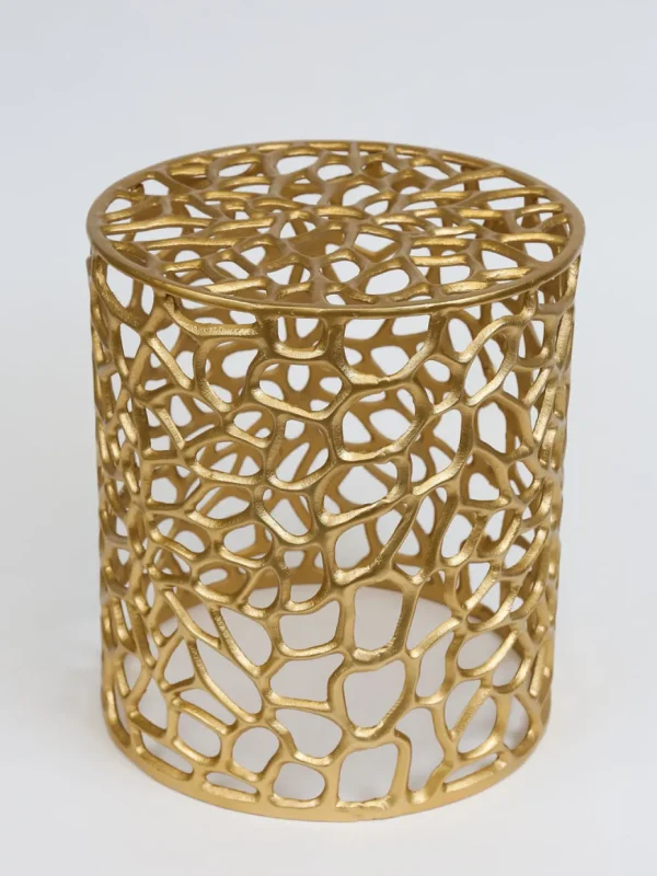 Inspire Me! Home Decor Openwork Coral Gold Sidetables (Set Of 2)