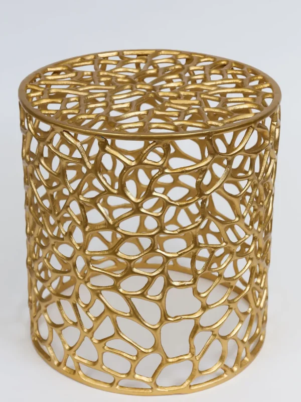 Inspire Me! Home Decor Openwork Coral Gold Sidetables (Set Of 2)