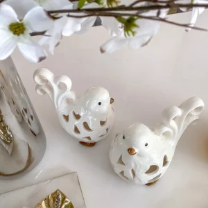 Inspire Me! Home Decor Ornate White Ceramic Bird