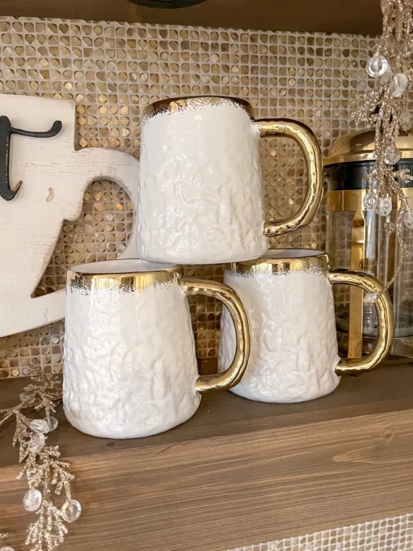 Inspire Me! Home Decor Oversized White And Gold Ombre Coffee Mug