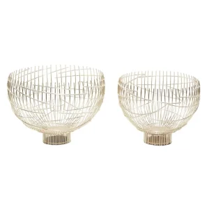 Inspire Me! Home Decor Oversized Gold Wire Bowls (Set Of 2)