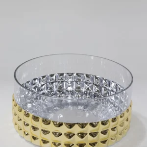 Inspire Me! Home Decor Oversized Gold Studded Glass Bowl