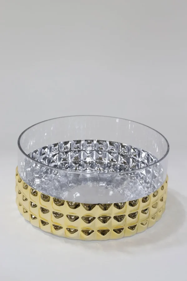 Inspire Me! Home Decor Oversized Gold Studded Glass Bowl