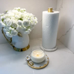 Inspire Me! Home Decor Paper Towel & Napkin Holders Marble And Brass Paper Towel Holder