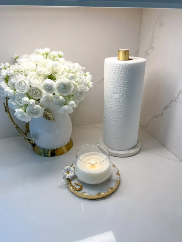 Inspire Me! Home Decor Paper Towel & Napkin Holders Marble And Brass Paper Towel Holder