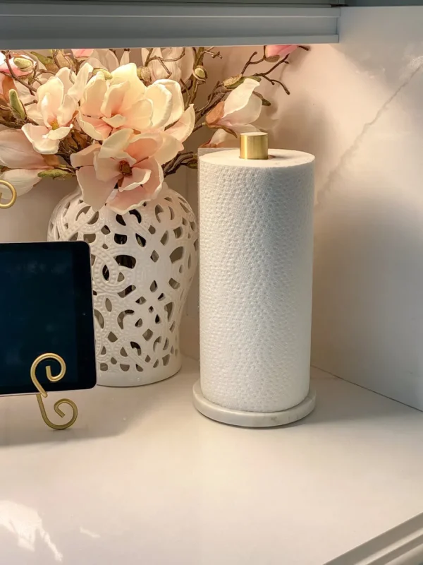 Inspire Me! Home Decor Paper Towel & Napkin Holders Marble And Brass Paper Towel Holder