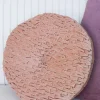 Inspire Me! Home Decor PILLOWS, RUGS, & THROWS Blush Woven Velvet Round Pillow