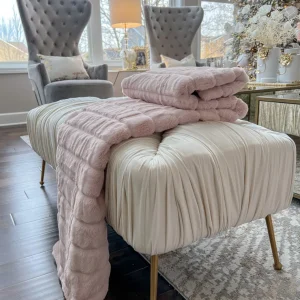 Inspire Me! Home Decor PILLOWS, RUGS, & THROWS Blush Faux Fur Throw