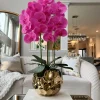 Inspire Me! Home Decor Pink Potted Faux Orchid In Gold Beveled Pot