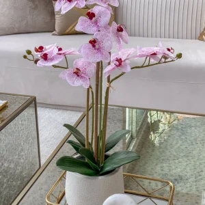 Inspire Me! Home Decor Pink Faux Orchid Potted Faux Plant