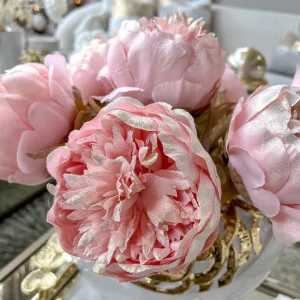 Inspire Me! Home Decor Pink Sparkle Peony Stem