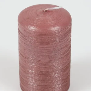 Inspire Me! Home Decor Pink Brushed Metallic Pillar Candle