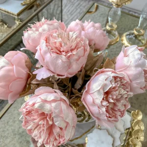 Inspire Me! Home Decor Pink Sparkle Peony Stem