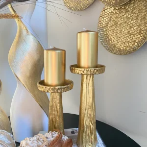 Inspire Me! Home Decor Polished Gold Metallic Pillar Candle