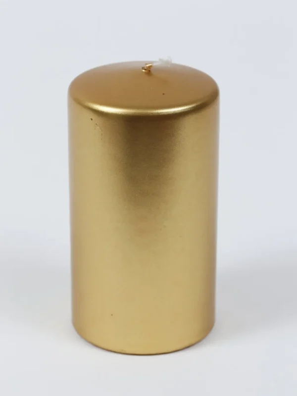 Inspire Me! Home Decor Polished Gold Metallic Pillar Candle