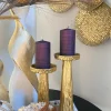 Inspire Me! Home Decor Purple Brushed Metallic Pillar Candle