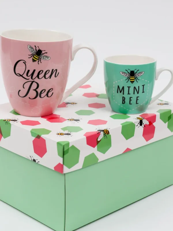 Inspire Me! Home Decor Queen Bee & Mini Bee Mug Set