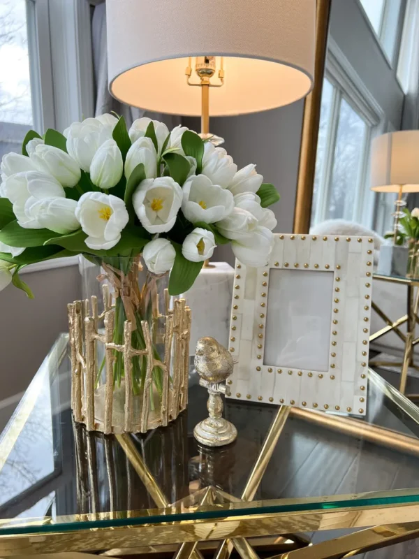Inspire Me! Home Decor Real Touch White Open Tulip Bundle