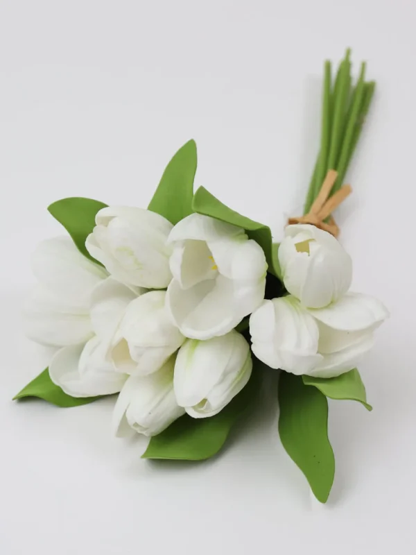 Inspire Me! Home Decor Real Touch White Open Tulip Bundle