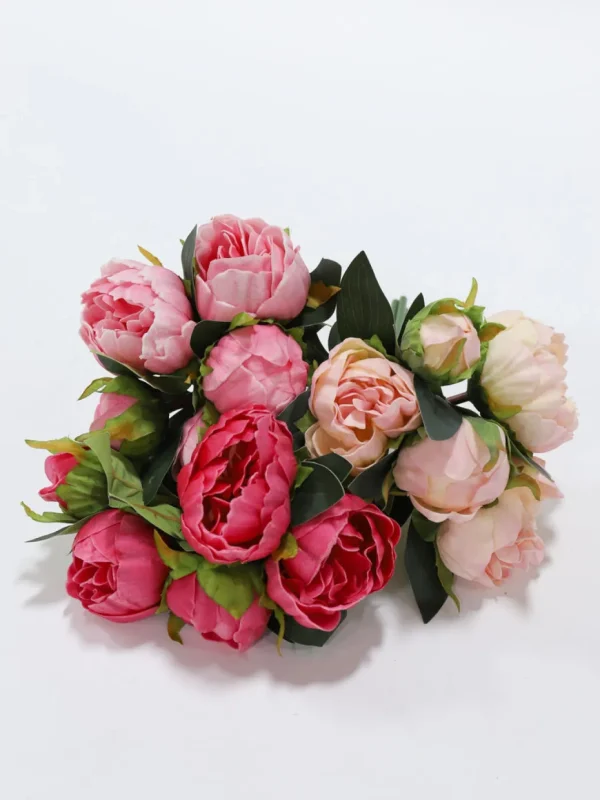 Inspire Me! Home Decor Real Touch Pink Tone Peony Bundle (3 Colors)