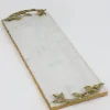 Inspire Me! Home Decor Rectangle Marble Tray With Gold Branch Handles