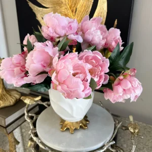 Inspire Me! Home Decor Round Marble Tray With Gold Branch & Bird Details